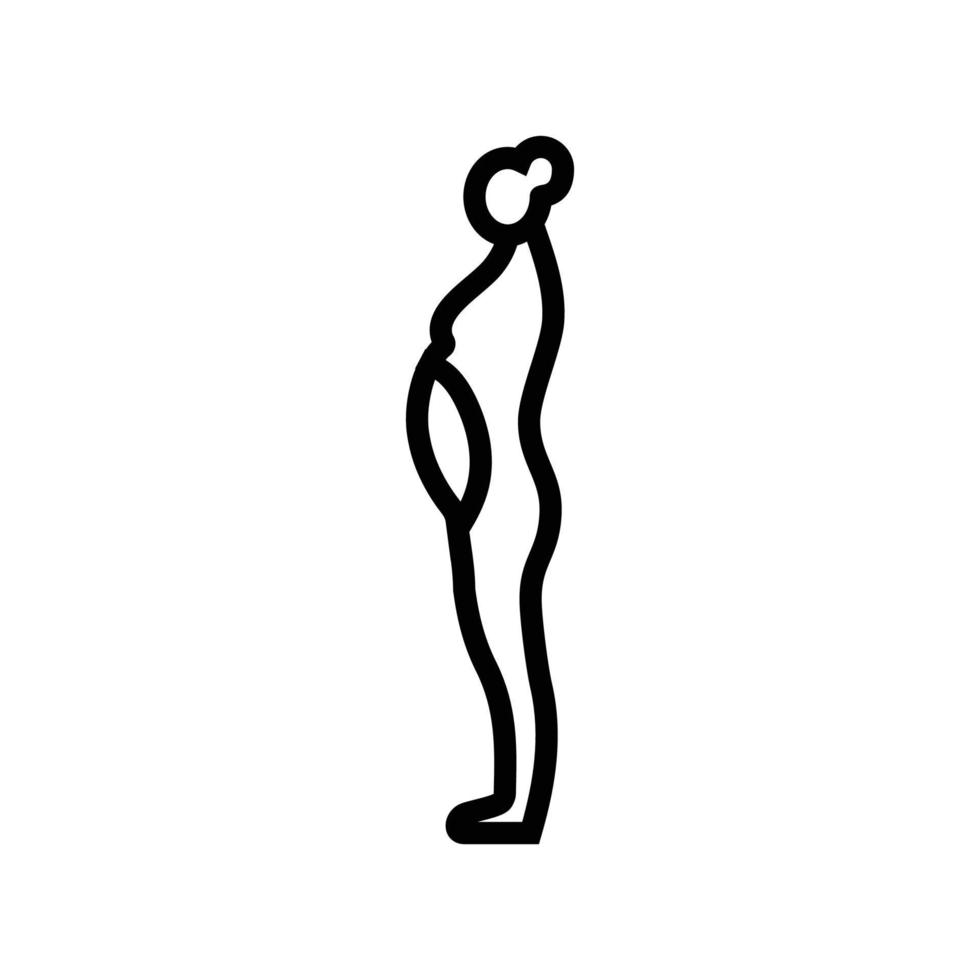 geschwollen Bauch Körper Art Linie Symbol Vektor Illustration