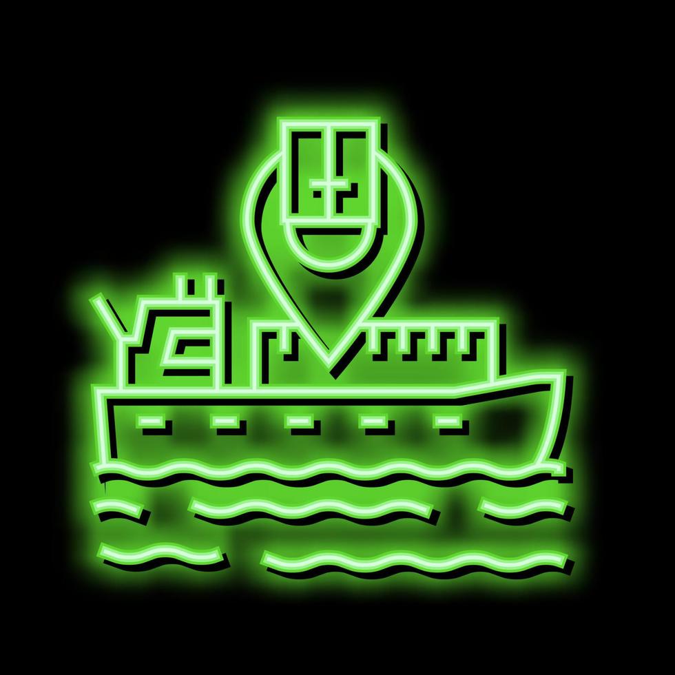 Schiff Ort Neon- glühen Symbol Illustration vektor