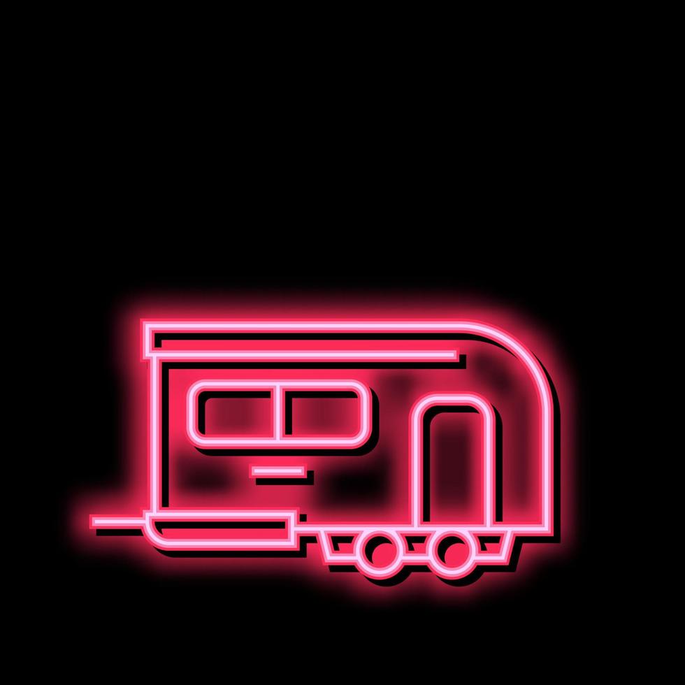 Wohnmobil Anhänger Neon- glühen Symbol Illustration vektor