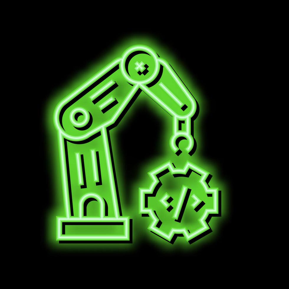 Robotik Arm Technologie Neon- glühen Symbol Illustration vektor