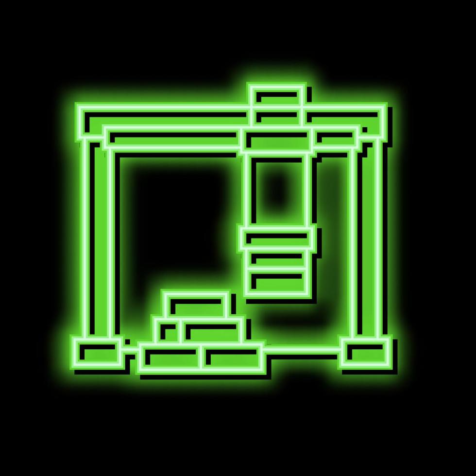 Lader Kran Hafen Neon- glühen Symbol Illustration vektor