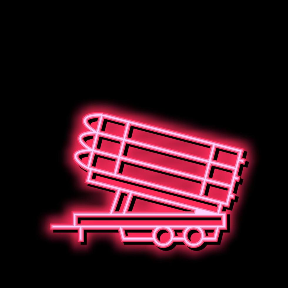 raketer transport trailer neon glöd ikon illustration vektor