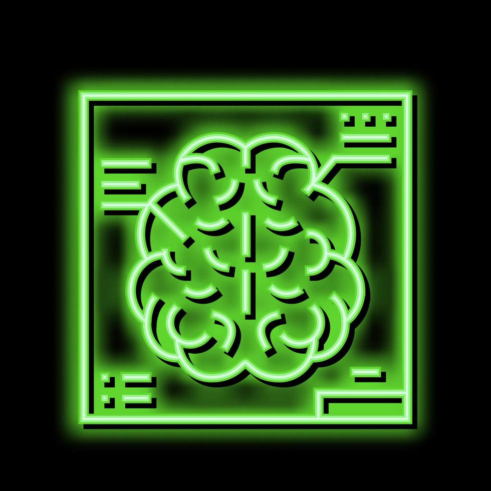 Gehirn Radiologie recherchieren Neon- glühen Symbol Illustration vektor