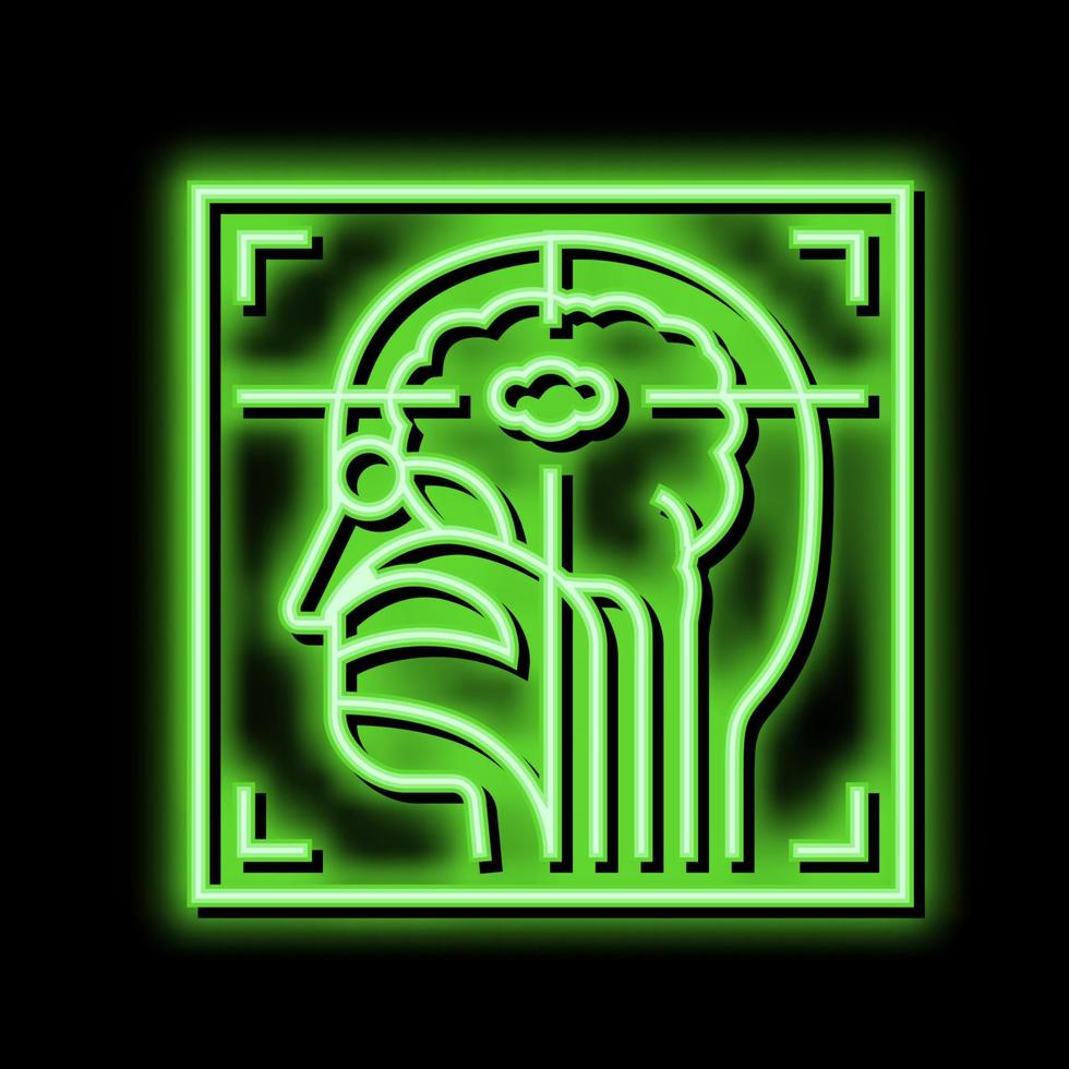 kärn medicin radiologi neon glöd ikon illustration vektor