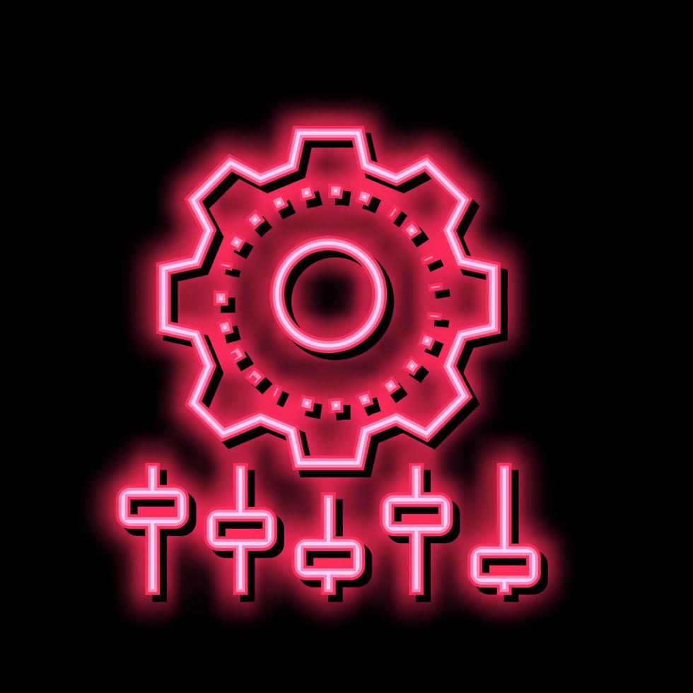 Rahmen Ausrüstung Neon- glühen Symbol Illustration vektor