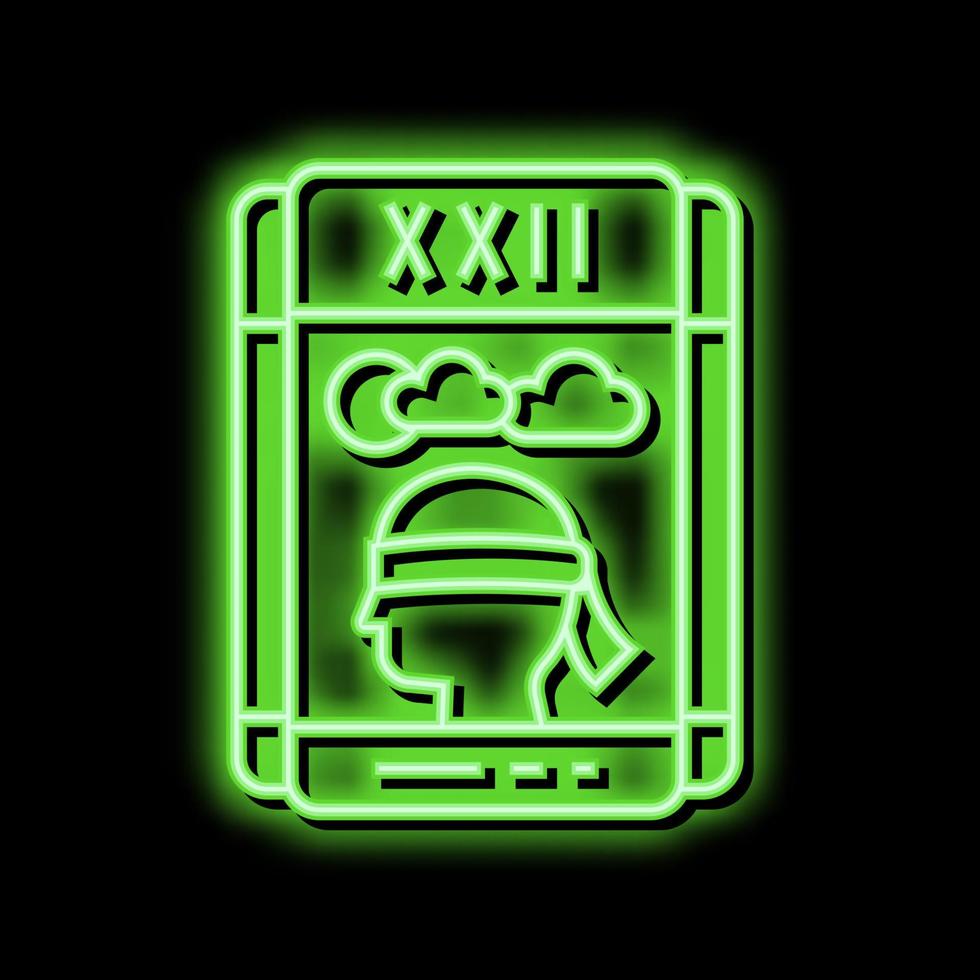 Tarot Karten astrologisch Neon- glühen Symbol Illustration vektor