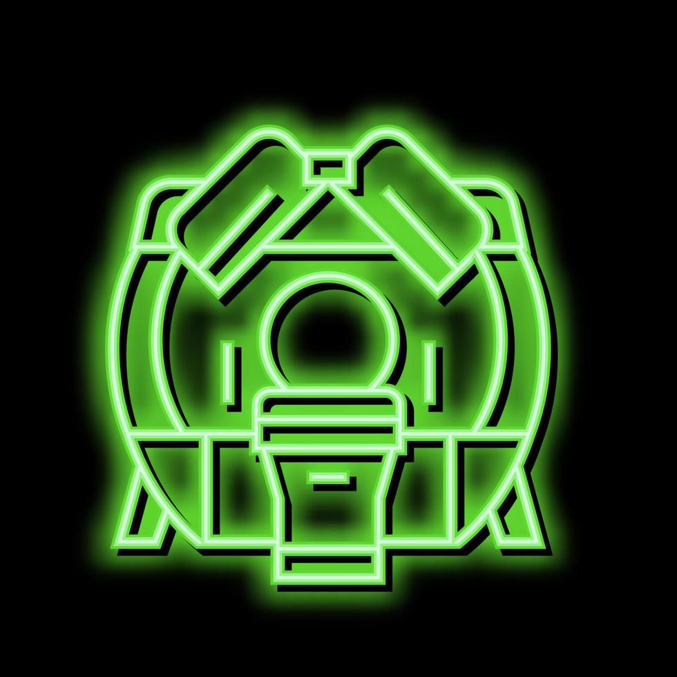 mri Krankenhaus Radiologie Ausrüstung Neon- glühen Symbol Illustration vektor