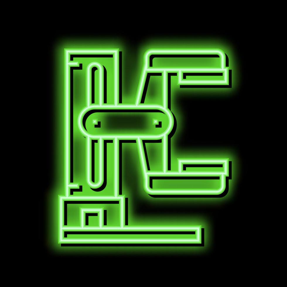Radiologie medizinisch Ausrüstung Neon- glühen Symbol Illustration vektor