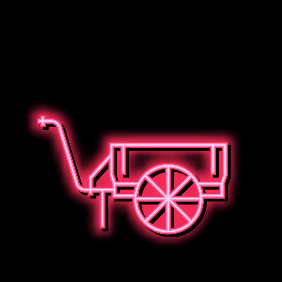 Bauernhof Wagen Neon- glühen Symbol Illustration vektor