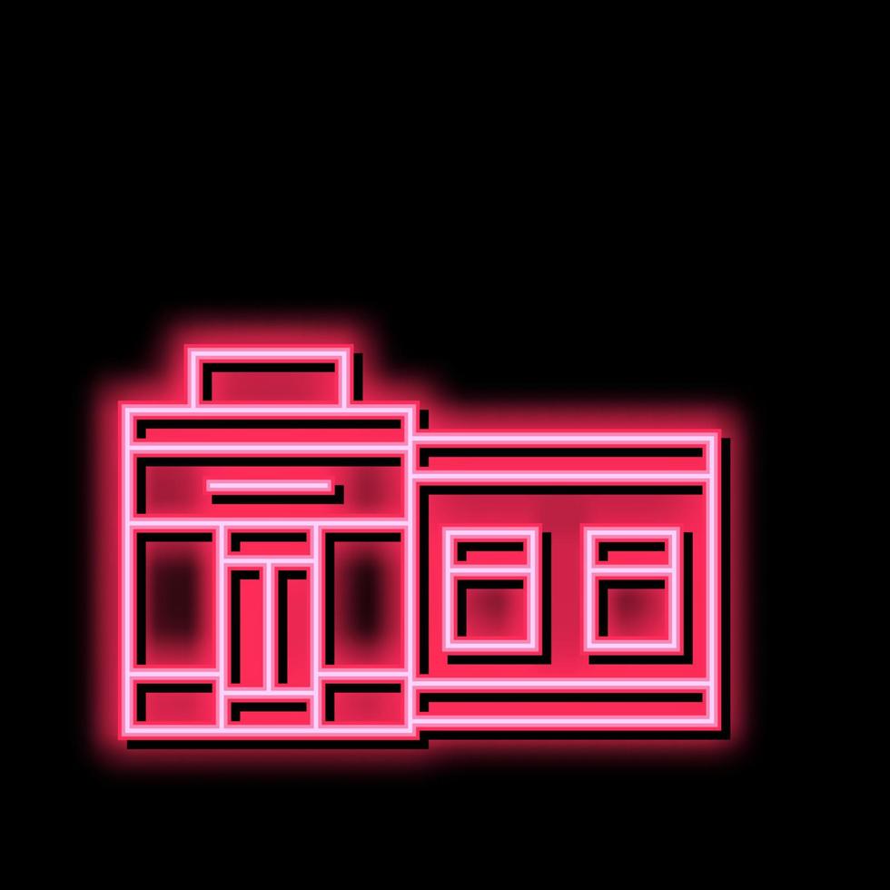 Geschäft Gebäude Neon- glühen Symbol Illustration vektor