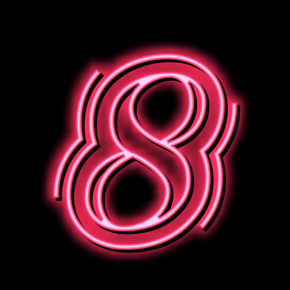 åtta siffra neon glöd ikon illustration vektor