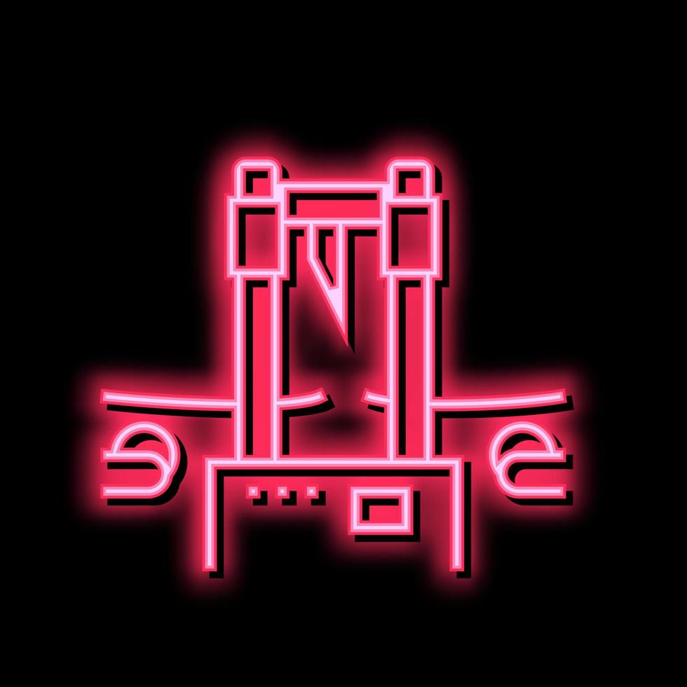 industriell Schneiden Ausrüstung Neon- glühen Symbol Illustration vektor