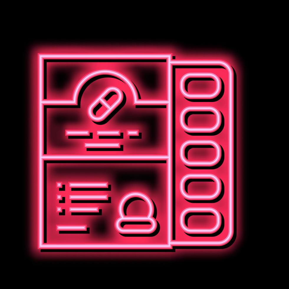 trocken Probiotika Neon- glühen Symbol Illustration vektor