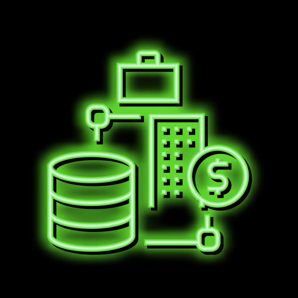 företag digital bearbetning neon glöd ikon illustration vektor