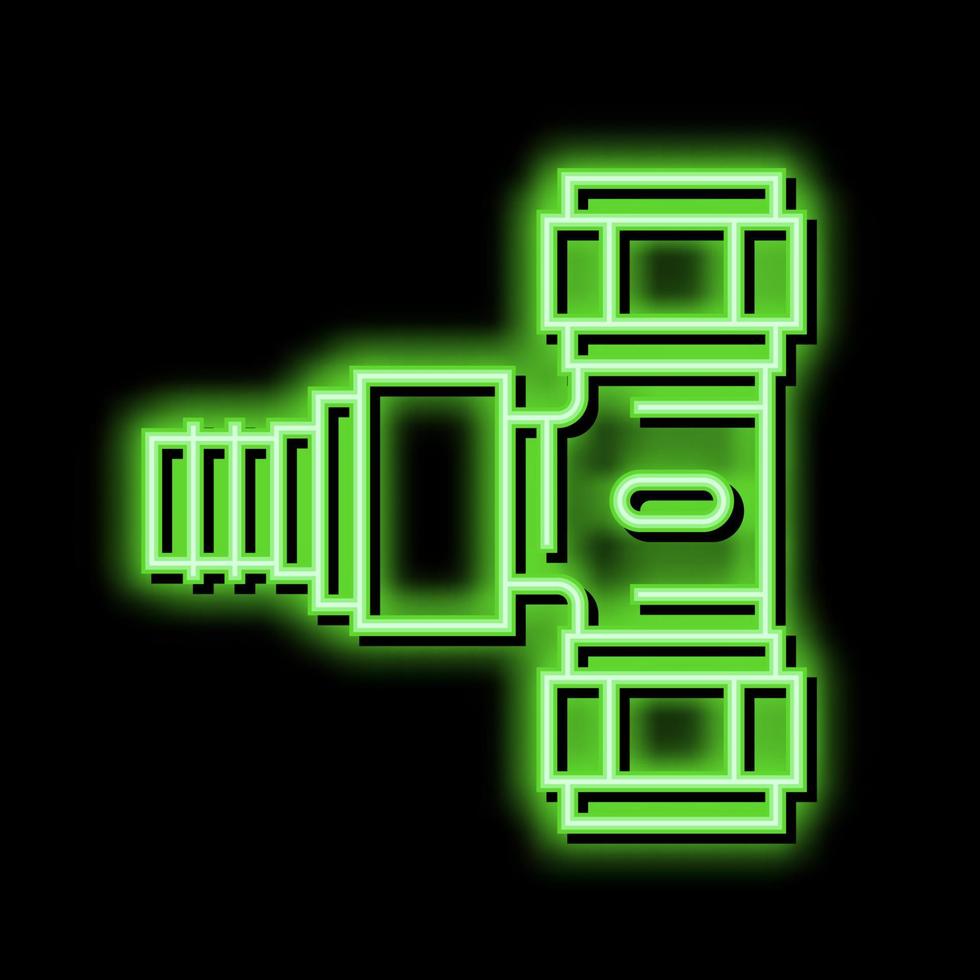 Gabelung Rohr von Drainage System Neon- glühen Symbol Illustration vektor