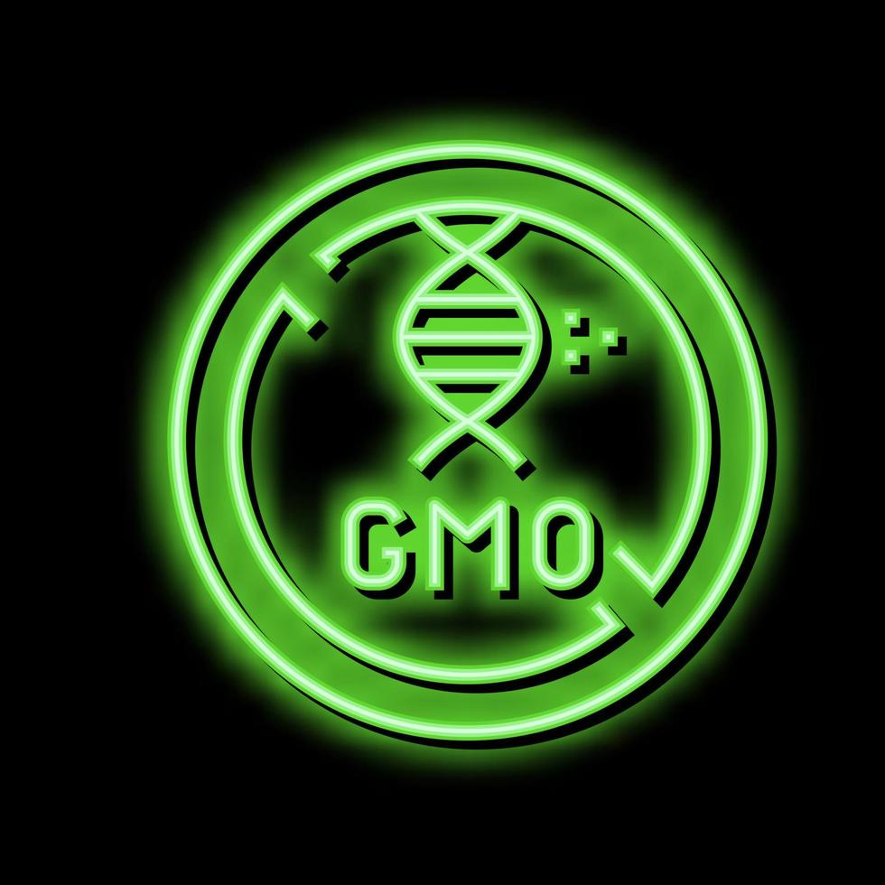 gmo genetisch Produkt kostenlos Neon- glühen Symbol Illustration vektor