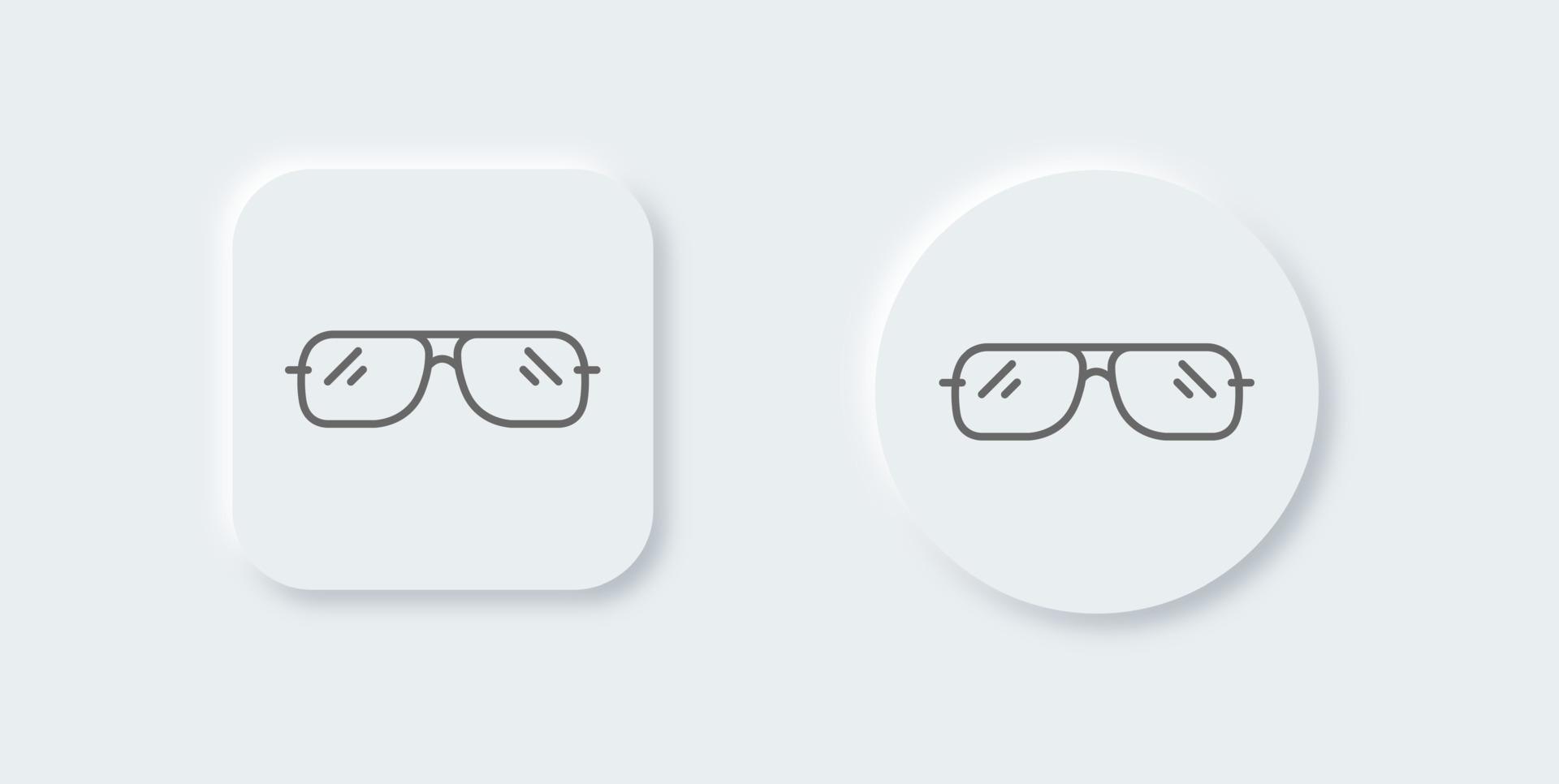 solglasögon linje ikon i neomorf design stil. glasögon tecken vektor illustration.