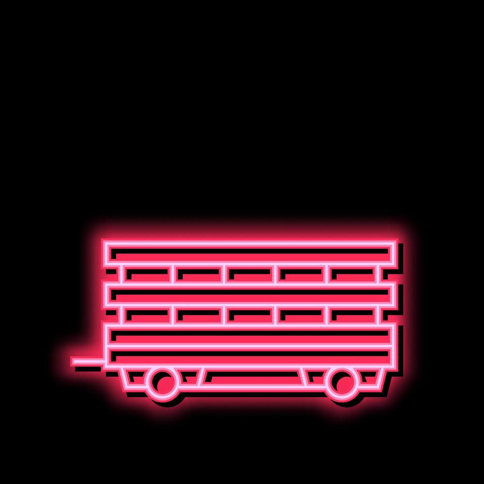 bruka Produkter transport trailer neon glöd ikon illustration vektor