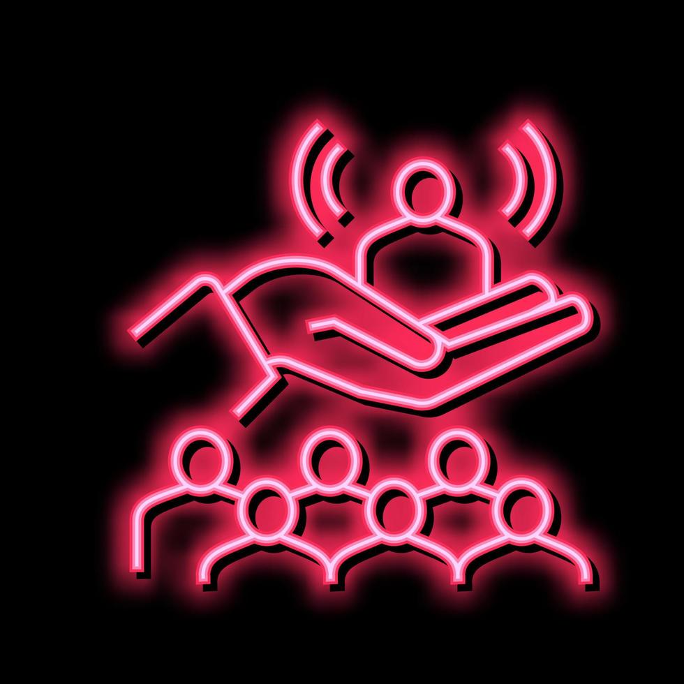 Loyalität Menschen Wert Neon- glühen Symbol Illustration vektor