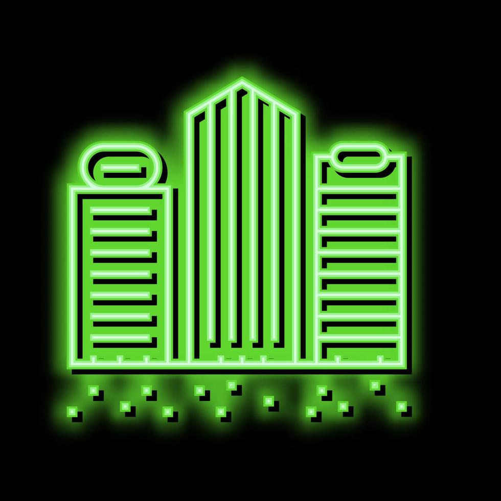 Öffentlichkeit und Geschäft Zone Land Neon- glühen Symbol Illustration vektor