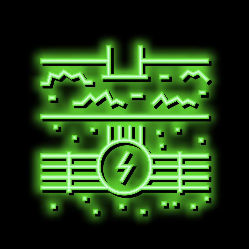 Elektrizität Kommunikation Land Neon- glühen Symbol Illustration vektor