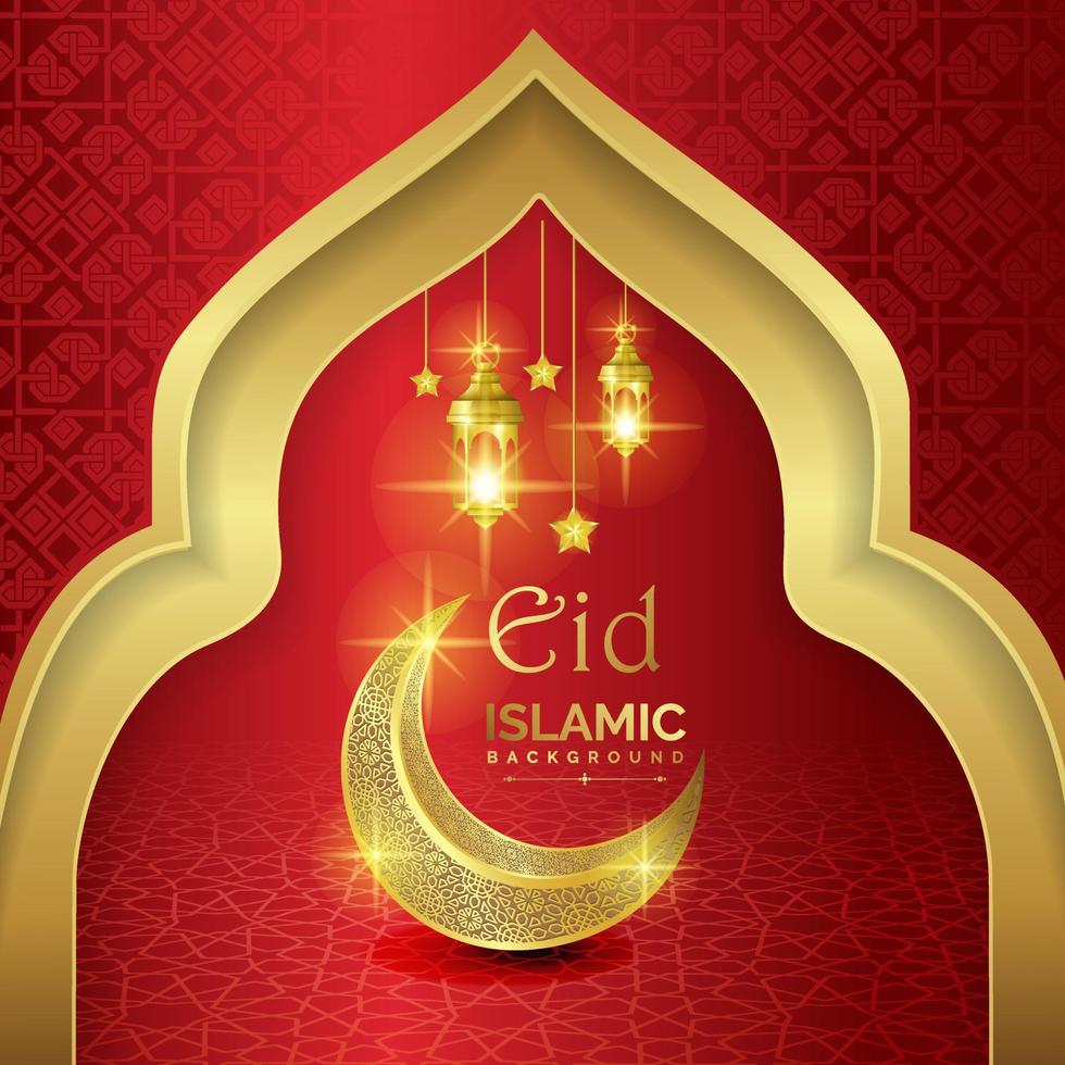 luxuriös und elegant Design zum eid Mubarak vektor