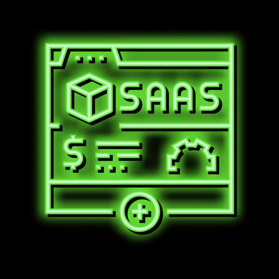 saas prenumeration neon glöd ikon illustration vektor