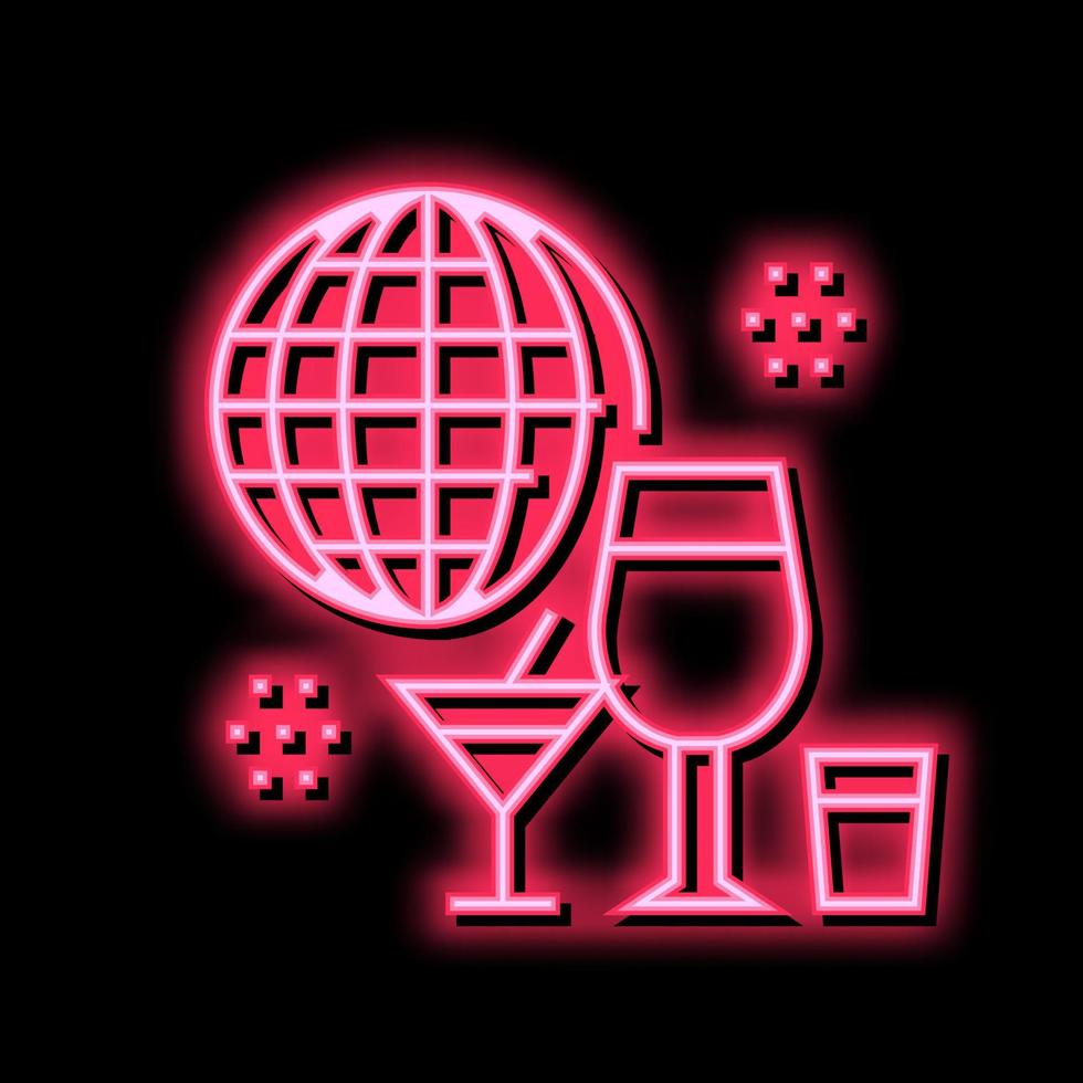 alkoholisch Tour Neon- glühen Symbol Illustration vektor