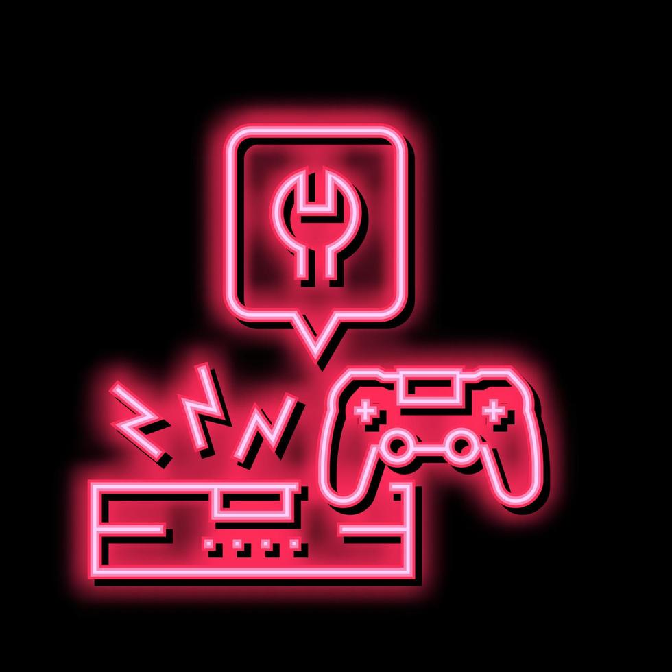 Spiel Konsole Reparatur Neon- glühen Symbol Illustration vektor