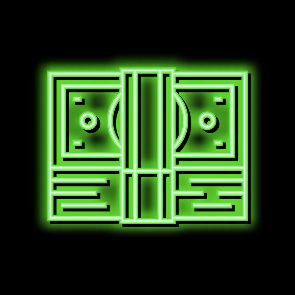 monopol sedlar packa neon glöd ikon illustration vektor