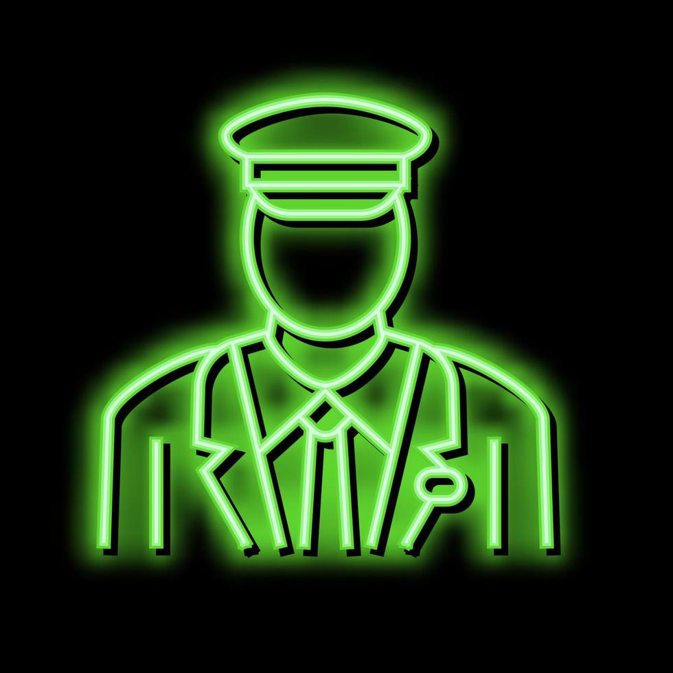 pilot flyg skola neon glöd ikon illustration vektor