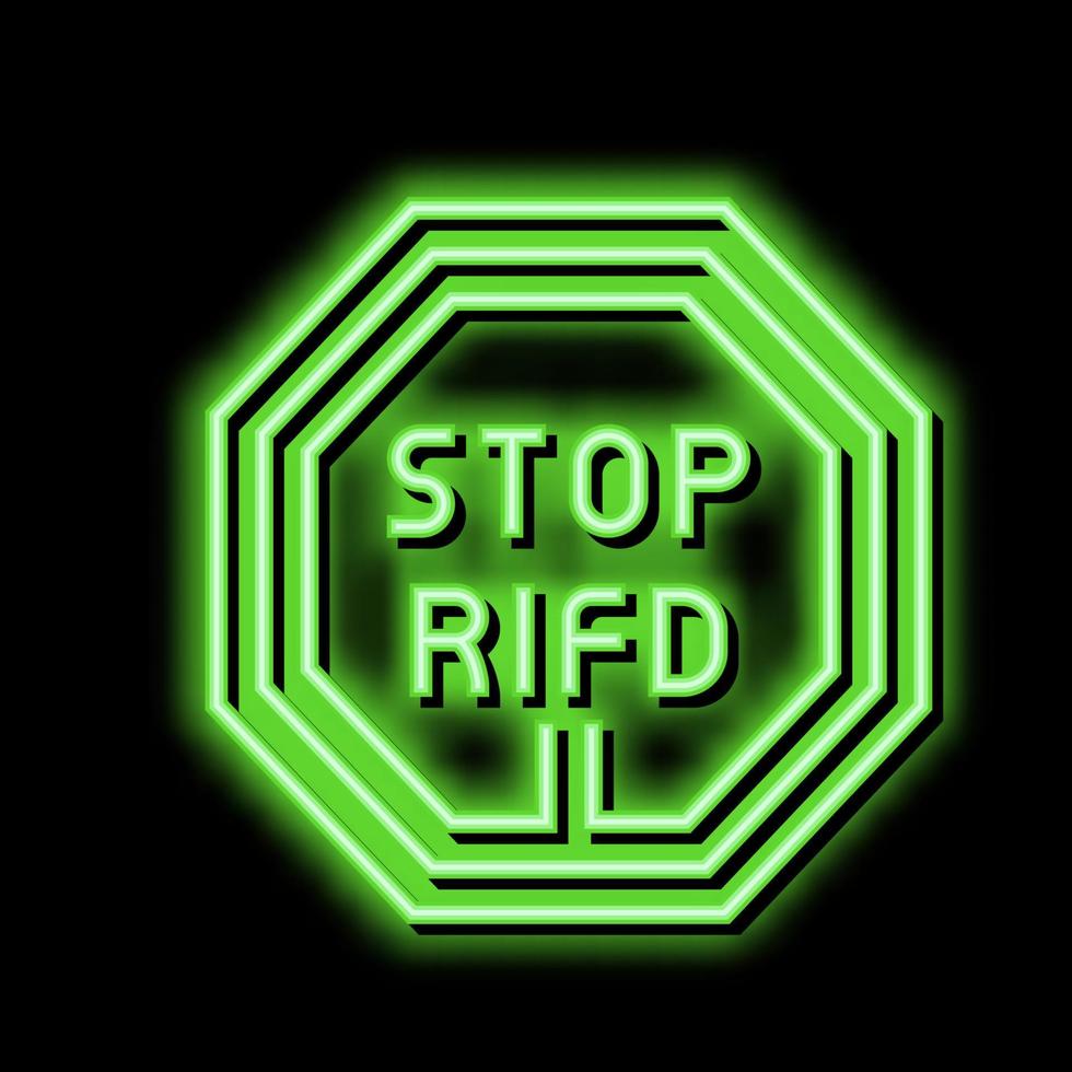 sluta rfid neon glöd ikon illustration vektor