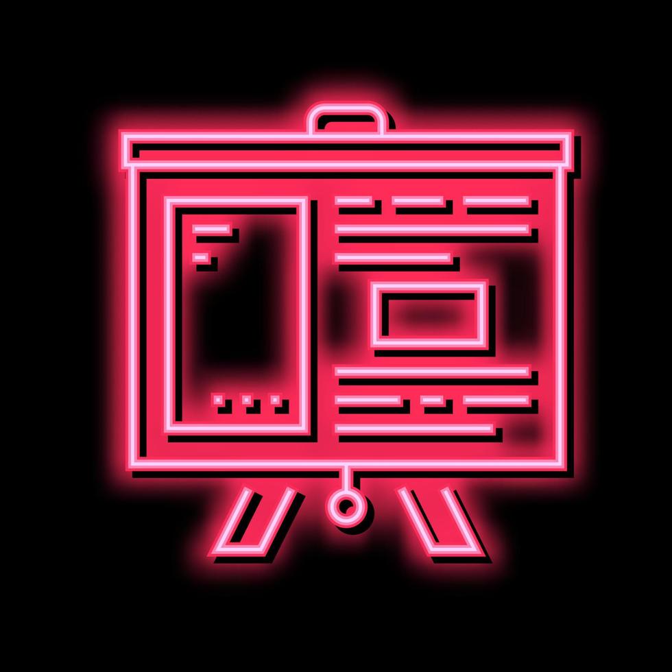 Präsentation Tafel Neon- glühen Symbol Illustration vektor