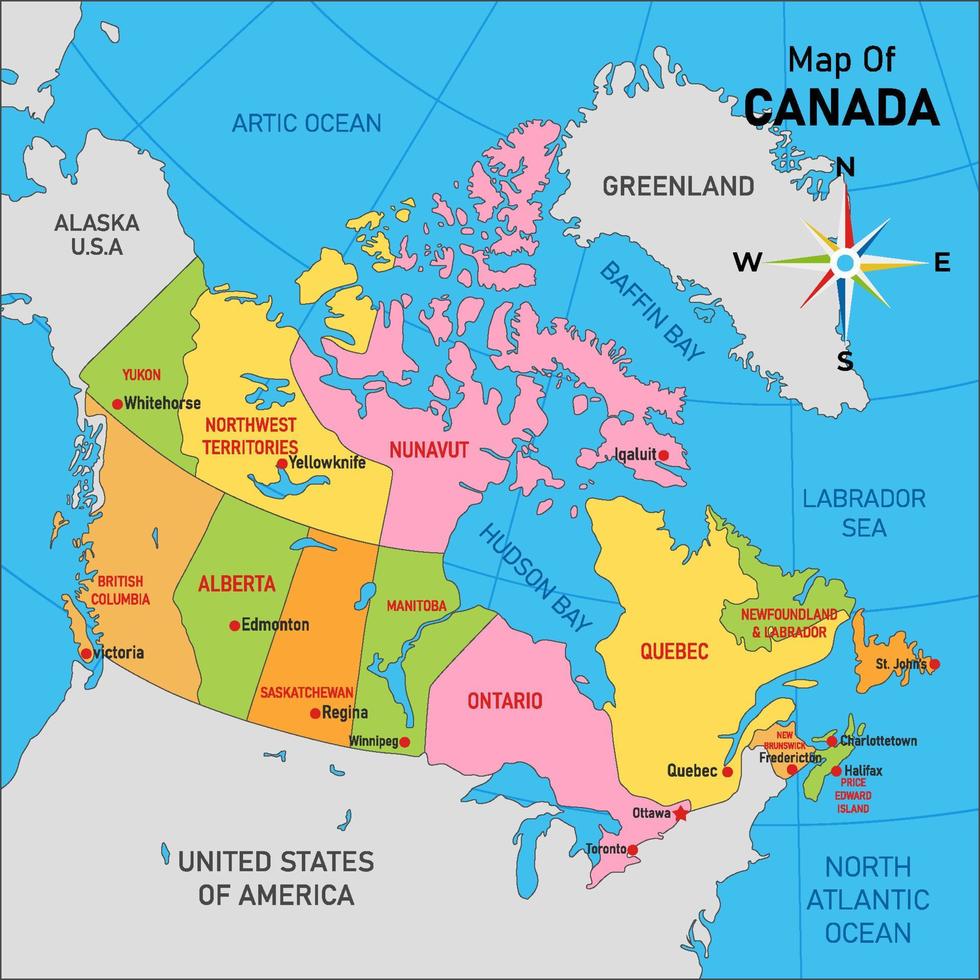 Land Karta av kanada begrepp vektor