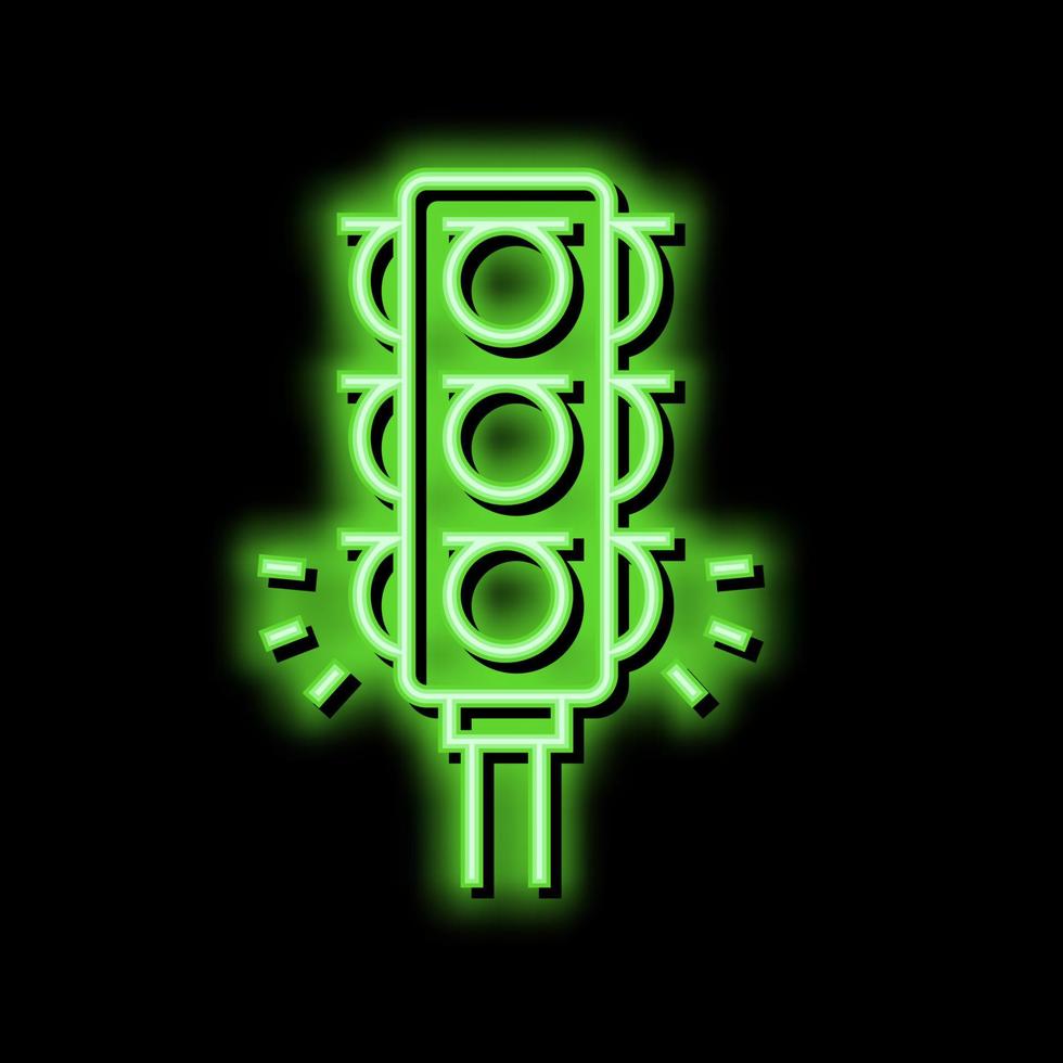 trafik ljus neon glöd ikon illustration vektor