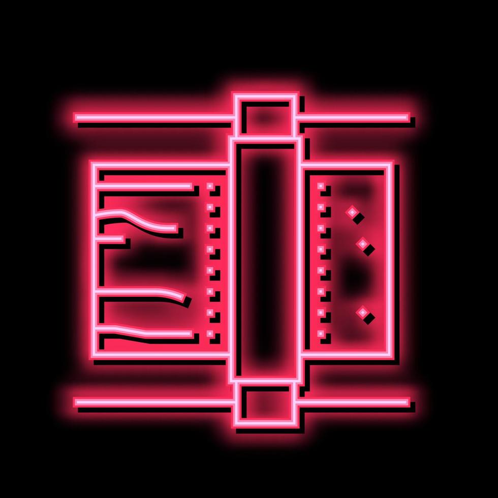 Mahlen Holz Maschine Neon- glühen Symbol Illustration vektor