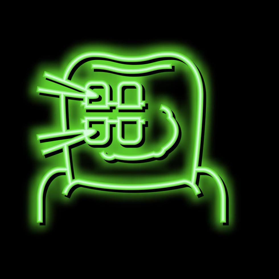 installation tand tandställning neon glöd ikon illustration vektor