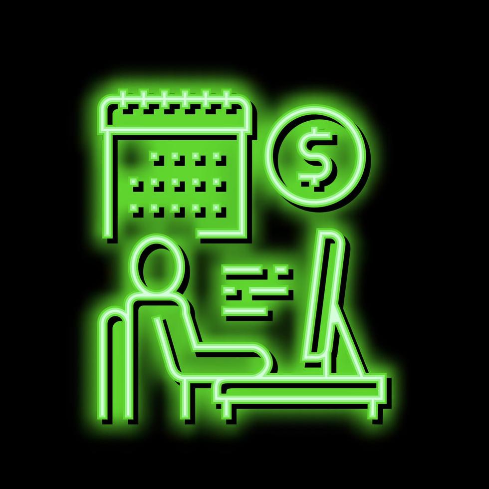 Geschäftsmann Handel online Neon- glühen Symbol Illustration vektor