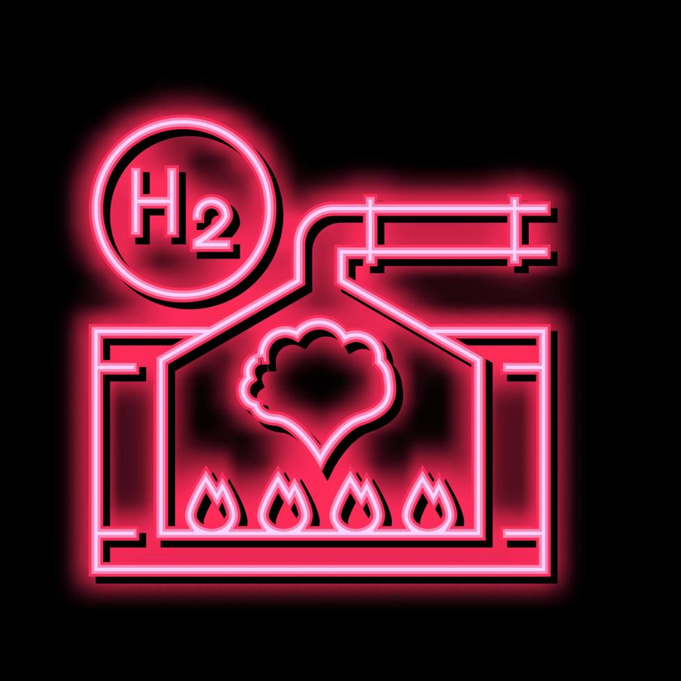 wird bearbeitet Wasserstoff Neon- glühen Symbol Illustration vektor