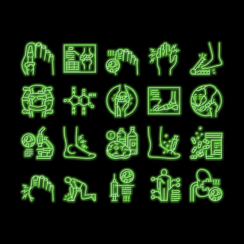 Gicht Gesundheit Krankheit Neon- glühen Symbol Illustration vektor