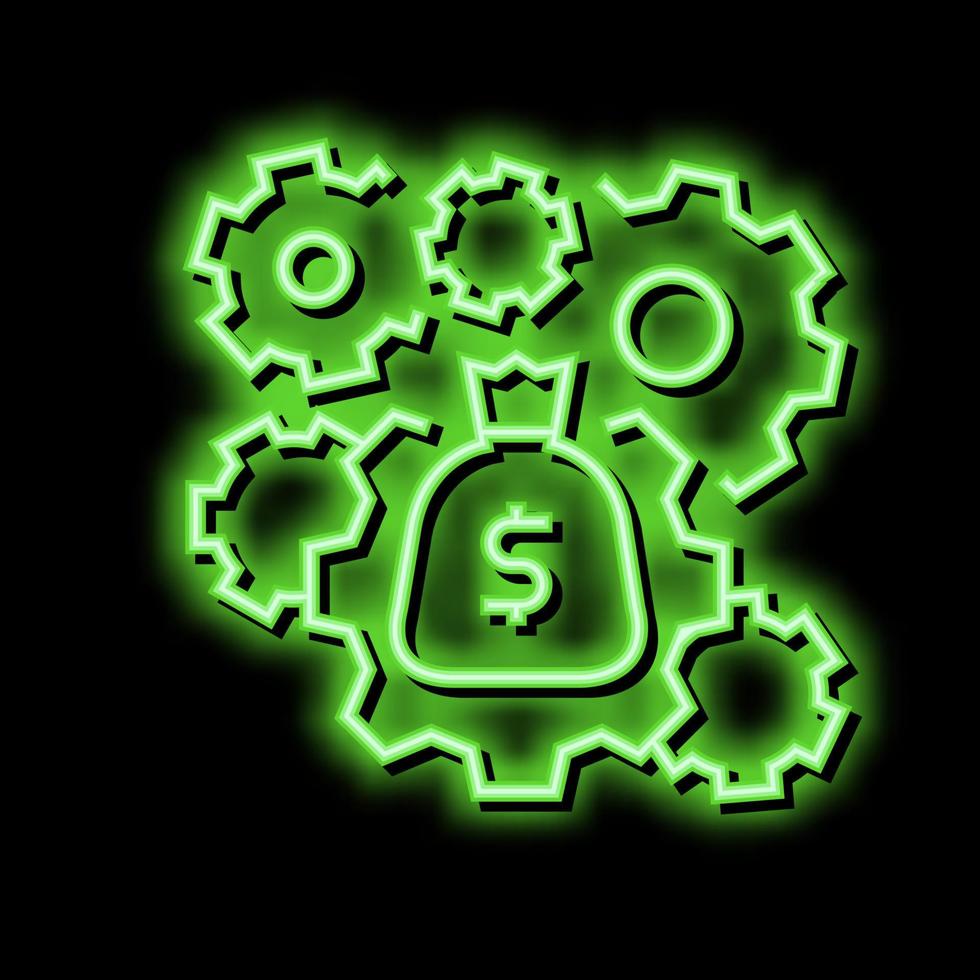 företag bearbeta neon glöd ikon illustration vektor