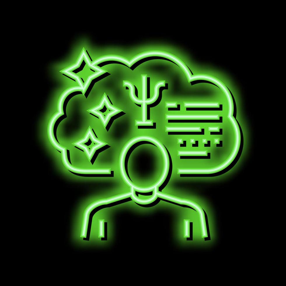 psykologisk expert- neon glöd ikon illustration vektor
