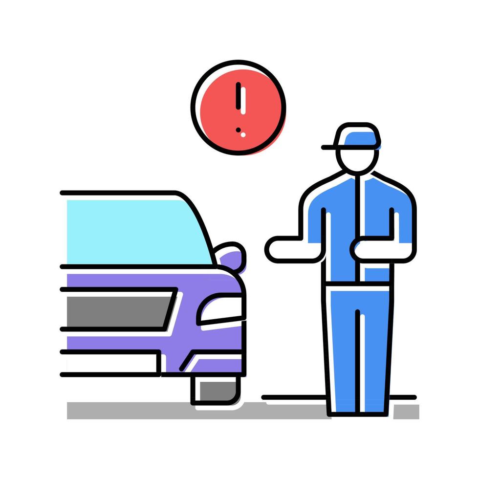 Verkehrsdelikt Farbe Symbol Vektor Illustration