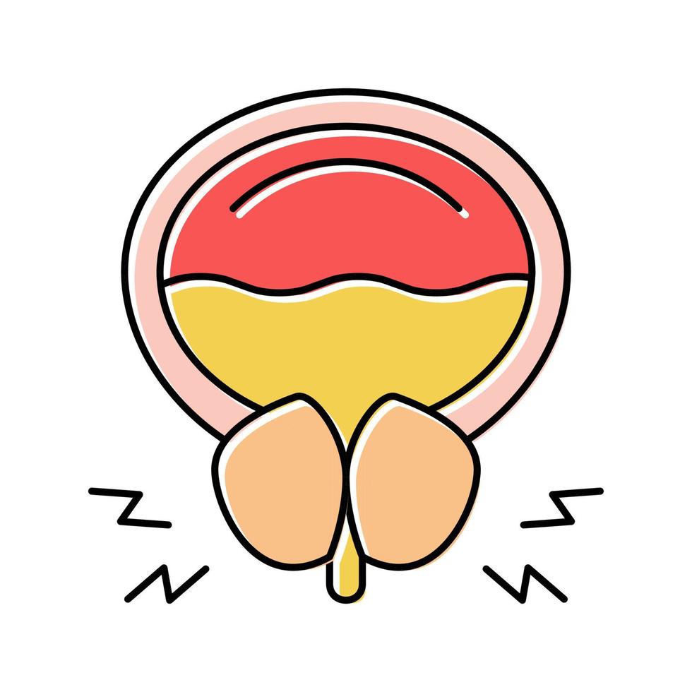 prostata blockerar urinkanalen färg ikon vektor illustration