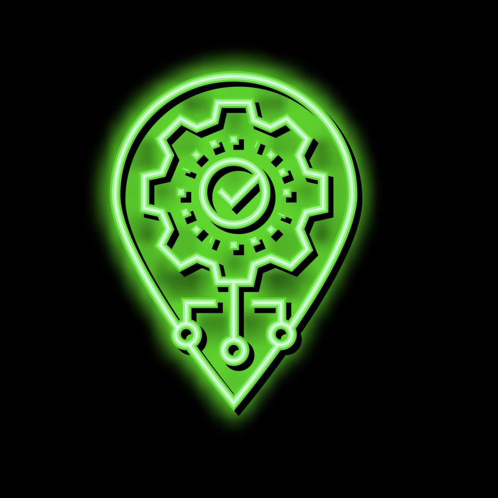 Geographisches Positionierungs System Navigation optimieren Neon- glühen Symbol Illustration vektor