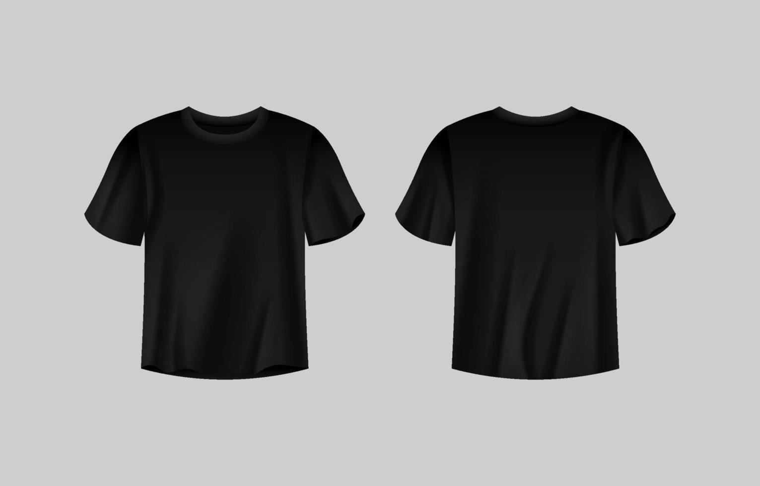 realistisk svart t-shirt falsk upp vektor