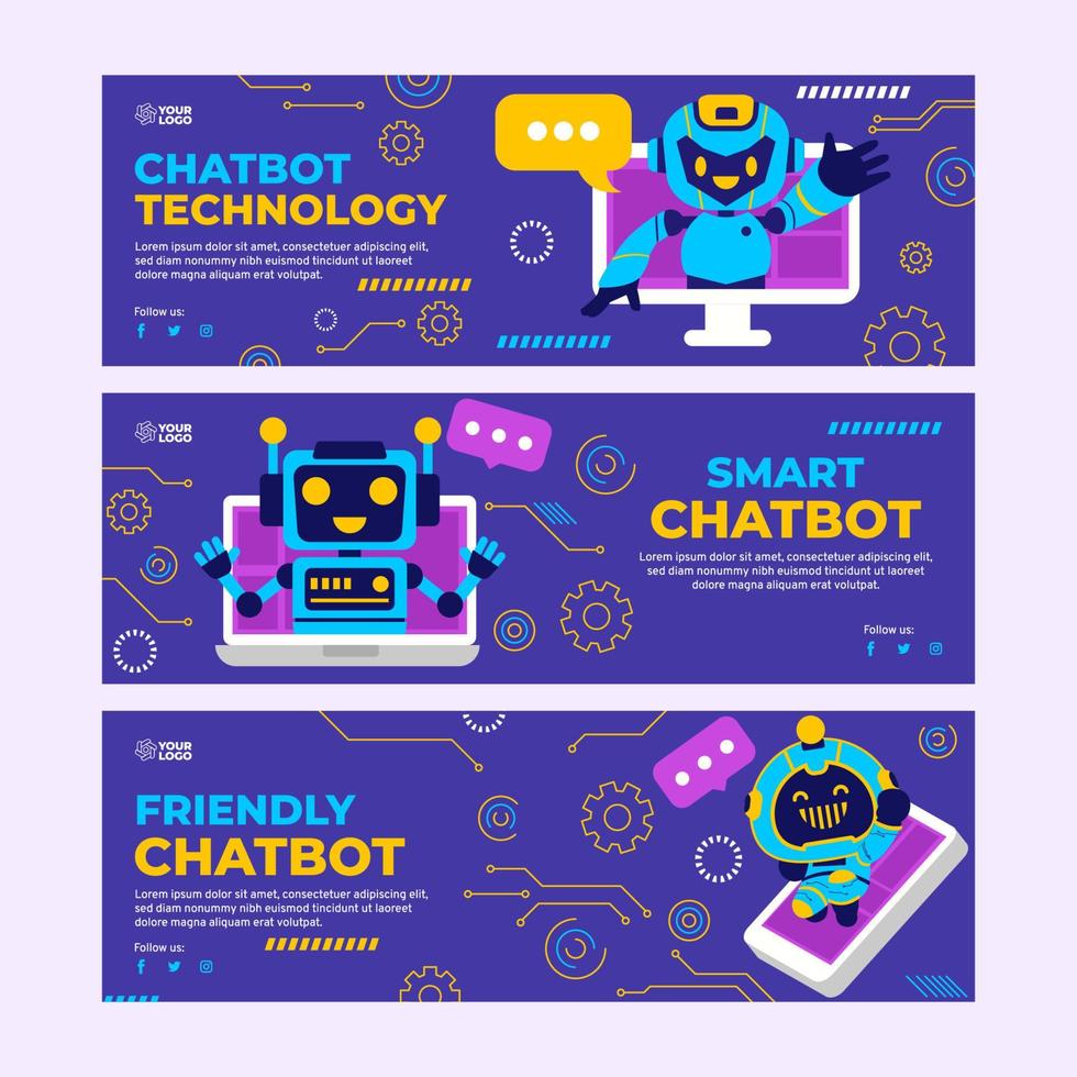 chatbot horisontell baner vektor