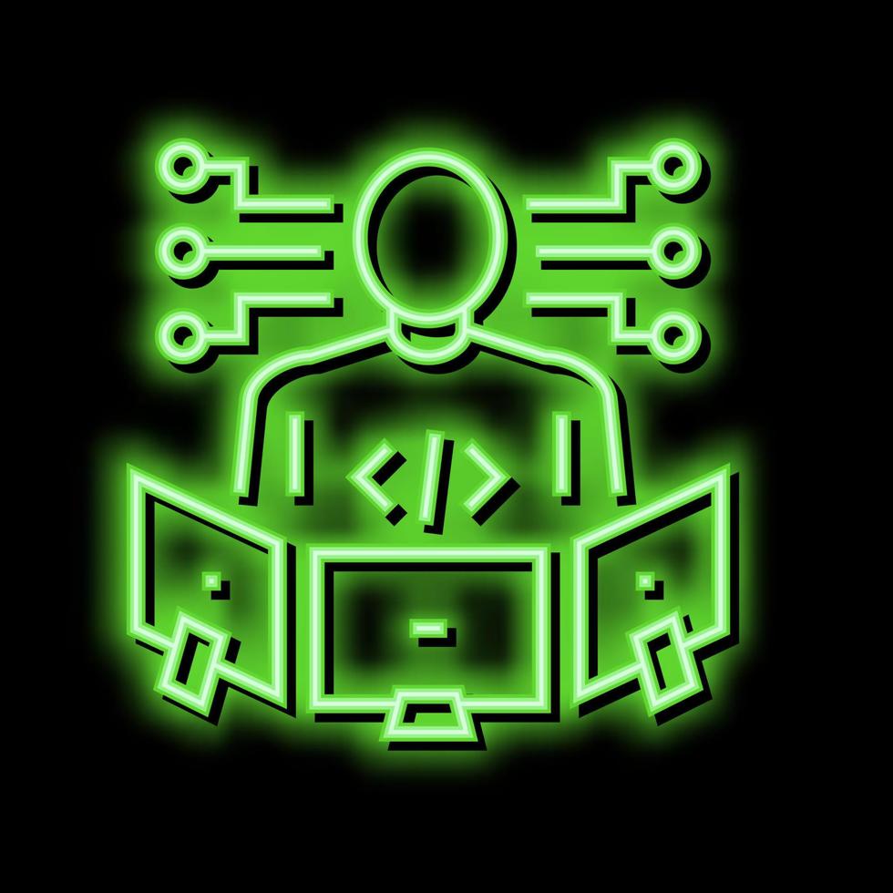 teknisk expert- neon glöd ikon illustration vektor