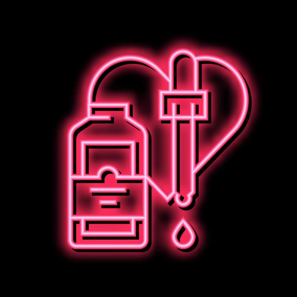 läkemedel för djur- neon glöd ikon illustration vektor