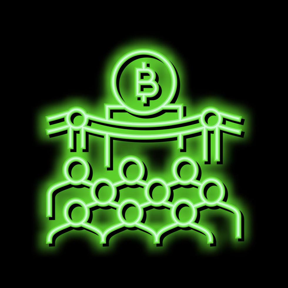 presentation bitcoin neon glöd ikon illustration vektor